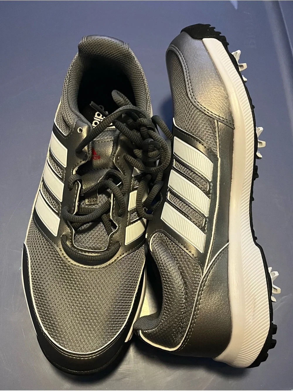 adidas Men’s Gray and White Golf Cleats